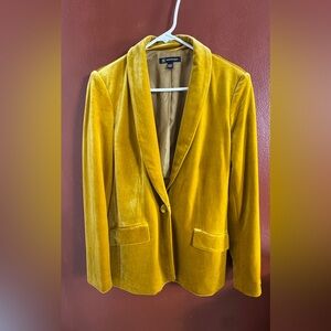 Elegant Velvet Yellow Blazer